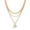 Palm Beach Jewelry Crystal Enamel Elephant Pendant Gold Ion-plated Layered Necklace Set 16-19 Inch In White