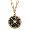 Palm Beach Jewelry Crystal Gold Ion-plated Compass Pendant Necklace, 19 Inches