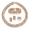 Palm Beach Jewelry Crystal Goldtone 4-piece Braided Necklace, Earring, Bracelet Set 18"