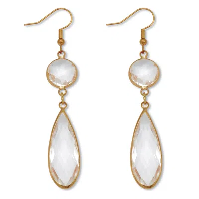 Palm Beach Jewelry Crystal Goldtone Drop Earrings