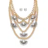 Palm Beach Jewelry Crystal Multi-chain Fan Motif Necklace And Earrings Set In Goldtone
