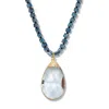 Palm Beach Jewelry Crystal Pendant Beaded Goldtone Drop Necklace 32-inch
