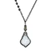 Palm Beach Jewelry Crystal Pendant Black Ruthenium-plated Drop Necklace 24-inch