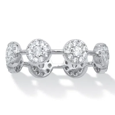 Palm Beach Jewelry Crystal Platinum-plated Cluster Ring In White