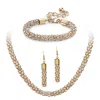 Palm Beach Jewelry Crystal Rope Necklace, Bracelet And Drop Earrings Set In Goldtone