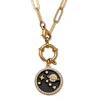 Palm Beach Jewelry Crystal Space Pendant Yellow Gold Ion-plated Pendant Necklace, 17 Inches