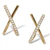 Palm Beach Jewelry Crystal "x" Goldtone Drop Earrings, 20x10mm