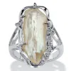 Palm Beach Jewelry Cultured Freshwater Pearl And White Topaz .925 Sterling Silver Ring In White