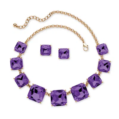 Palm Beach Jewelry Cushion-cut Birthstone Goldtone Jewelry Set In Multi
