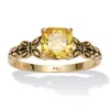 Palm Beach Jewelry Cushion Cut Birthstone Ring In Gold-plated Sterling Silver