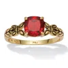 Palm Beach Jewelry Cushion Cut Birthstone Ring In Gold-plated Sterling Silver