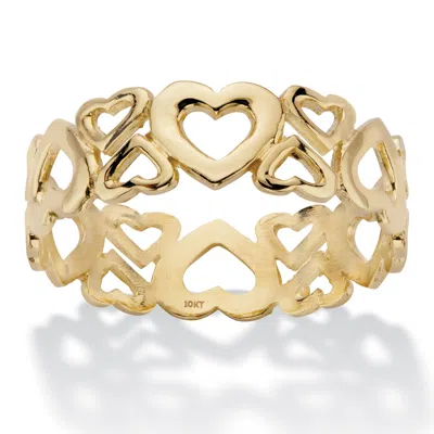 Palm Beach Jewelry Cutout Heart Solid 10k Yellow Gold Eternity Ring