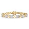 Palm Beach Jewelry Diamond Accent 18k Gold-plated Two-tone Hearts And Kisses Bracelet 7.5"