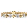 Palm Beach Jewelry Diamond Accent 18k Gold-plated Two-tone Paw Print Bracelet 7.5"