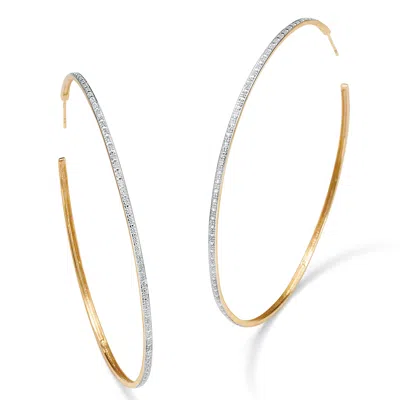 Palm Beach Jewelry Diamond Accent 18k Yellow Gold-plated Sterling Silver Hoop Earrings