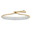 Palm Beach Jewelry Diamond Accent Bar 18k Gold-plated Adjustable Bolo Bracelet 9"