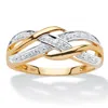 Palm Beach Jewelry Diamond Accent Braided Crossover Ring In 10k Yellow Gold In White