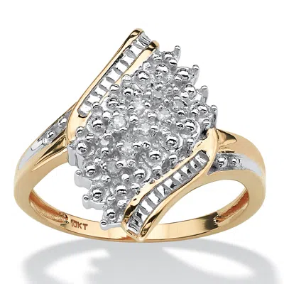 Palm Beach Jewelry Diamond Accent Cluster Bypass Ring In Solid 10k Gold In White
