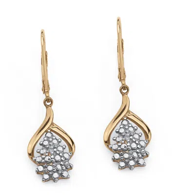Palm Beach Jewelry Diamond Accent Cluster Drop Earrings In 18k Gold-plated Sterling Silver In White