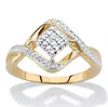 Palm Beach Jewelry Diamond Accent Gold-plated Bypass Ring In Yellow