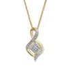 Palm Beach Jewelry Diamond Accent Gold-plated Cluster Bypass Pendant Necklace 18" - 20"