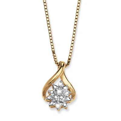 Palm Beach Jewelry Diamond Accent Gold-plated Sterling Silver Cluster Pendant Necklace 18"