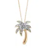 Palm Beach Jewelry Diamond Accent Palm Tree Pendant Necklace In 14k Gold-plated Sterling Silver