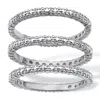 Palm Beach Jewelry Diamond Accent Platinum-plated 3-piece Stackable Eternity Ring Set In White