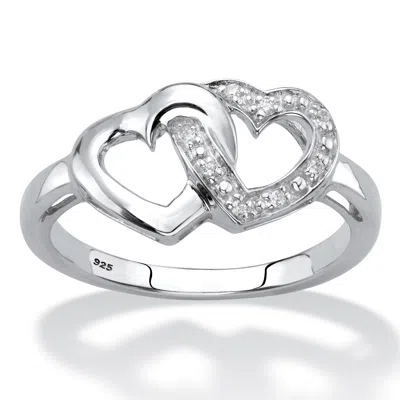 Palm Beach Jewelry Diamond Accent Platinum-plated Silver Heart Ring In White