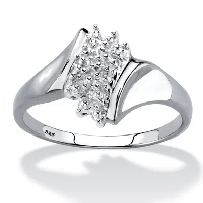 Palm Beach Jewelry Diamond Accent Platinum-plated Silver Ring In White