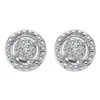 Palm Beach Jewelry Diamond Accent Platinum-plated Sterling Silver Floating Halo Earrings