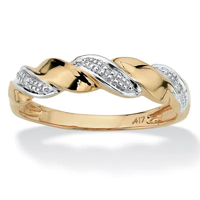 Palm Beach Jewelry Diamond Accent Ribbon Twist Ring In 10k Yellow Gold In White
