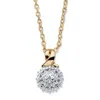 Palm Beach Jewelry Diamond Accent Round Two-tone Gold-plated Cluster Pendant Necklace 18"-20"