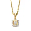 Palm Beach Jewelry Diamond Accent Squared Two-tone Gold-plated Pendant Necklace 18"