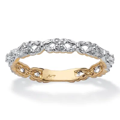 Palm Beach Jewelry Diamond Accent Stackable Eternity Promise Ring In 10k Yellow Gold In White