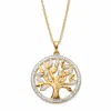 Palm Beach Jewelry Diamond Accent Two-tone Gold-plated Silver Tree Of Life Pendant Necklace 18"