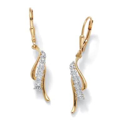 Palm Beach Jewelry Diamond Accent Waterfall Drop Earrings In 14k Gold-plated Sterling Silver