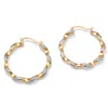 Palm Beach Jewelry Diamond Accent Yellow Gold-plated Twisted Hoop Earrings (39mm) In White