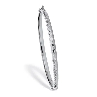 Palm Beach Jewelry Diamond Cut Bangle Bracelet Sterling Silver 7 3/4" Length