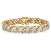 Palm Beach Jewelry Diamond-cut Diamond Accent 18k Gold-plated Two-tone S-link Bracelet 7.5"