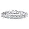 Palm Beach Jewelry Diamond-cut Diamond Accent Platinum-plated Two-tone S-link Bracelet 7.5"