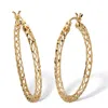 Palm Beach Jewelry Diamond Cut Hoop Earrings 18k Gold Plated Sterling Silver 1 1/4" Diameter