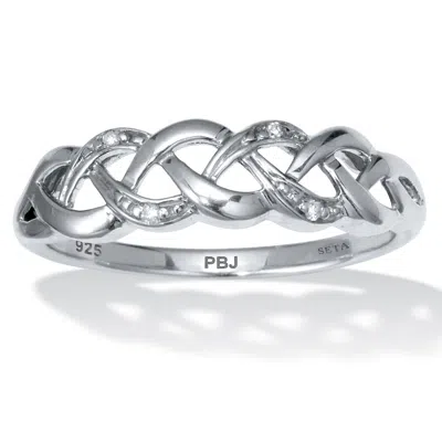 Palm Beach Jewelry Diamond Platinum-plated Sterling Silver Ring In White