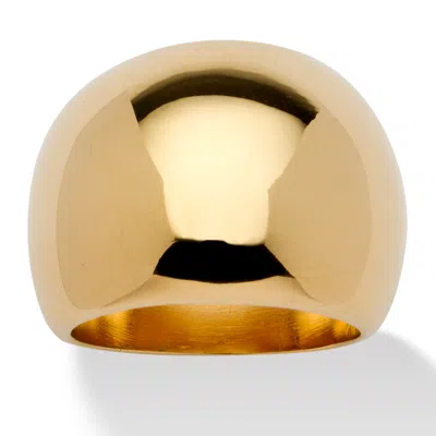 Palm Beach Jewelry Dome 18k Gold-plated Ring In Yellow