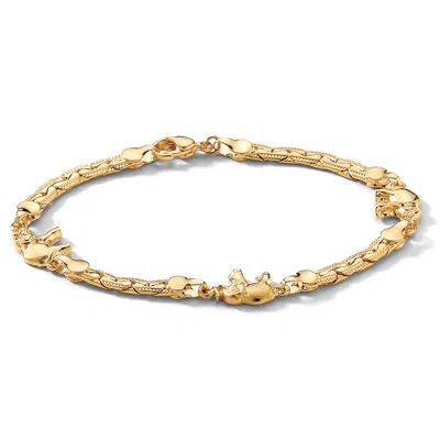 Palm Beach Jewelry Elephant Ankle Bracelet In Yellow Goldtone 10"