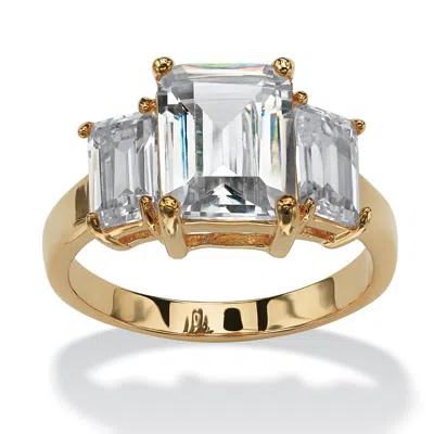 Palm Beach Jewelry Emerald-cut Birthstone Ring Gold-plated In Silver