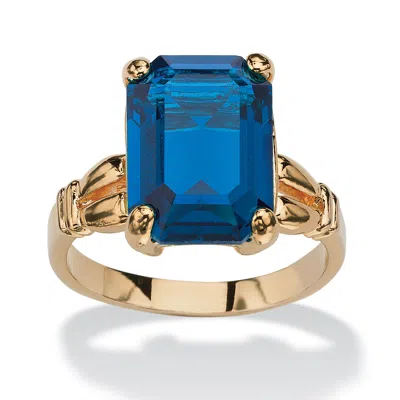 Palm Beach Jewelry Emerald Simulated Birthstone Gold-plated Ring