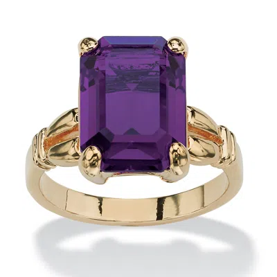 Palm Beach Jewelry Emerald Simulated Birthstone Gold-plated Ring
