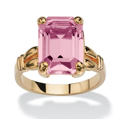 Palm Beach Jewelry Emerald Simulated Birthstone Gold-plated Ring