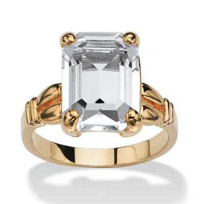 Palm Beach Jewelry Emerald Simulated Birthstone Gold-plated Ring